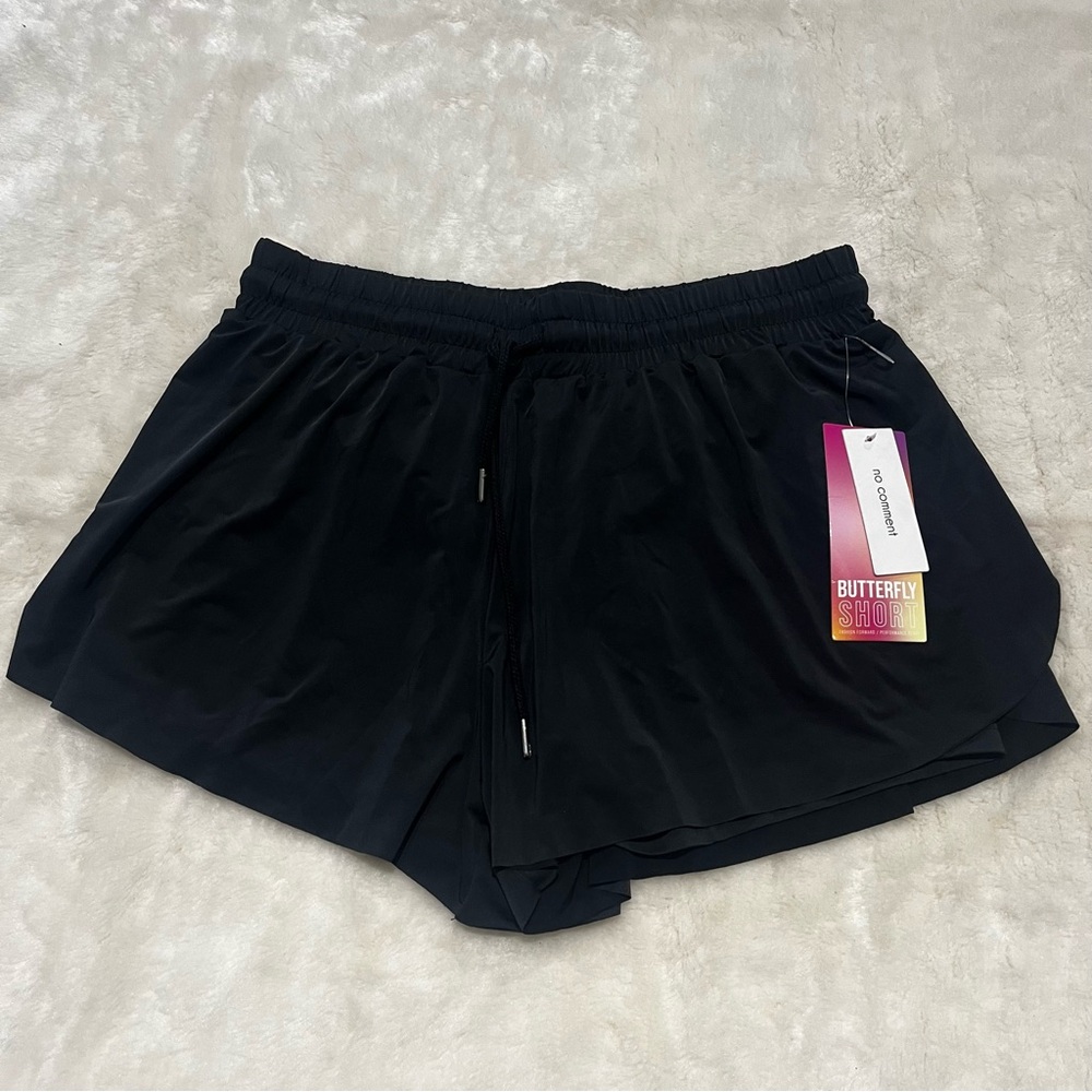 Butterfly Black Athletic Shorts for Women